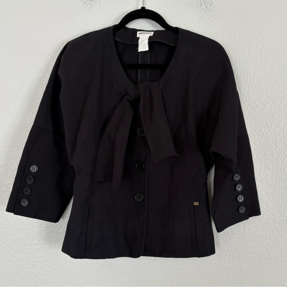 Sonia Rykiel Bow Tie Blazer Black Sz Small